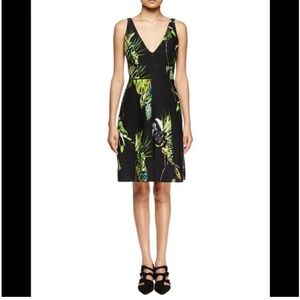 Proenza Schouler Black Tropical Print Dress, Resort Collection, Size 4